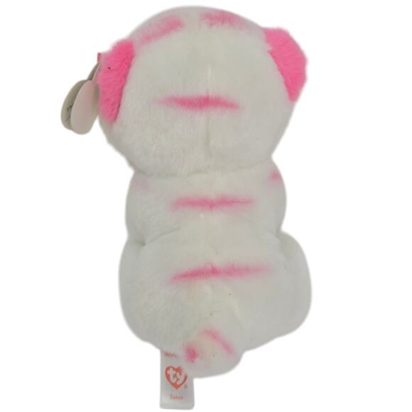 Ty Tabor White Tiger Pink Stripes Beanie Baby VelveTy‎ Stuffed Animal Plush 6" - Picture 6 of 10